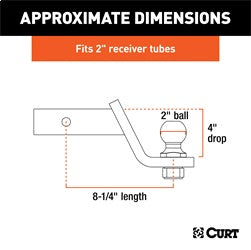 CURT Towing Starter Kit with 2in. Ball (2in. Shank; 7;500 lbs; 4in. Drop)