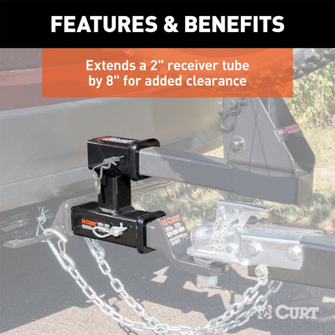 CURT CURT 45792 Dual Receiver Trailer Hitch Ball Mount; 2-Inch; 3;500 lbs