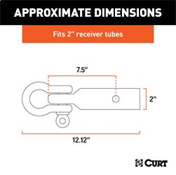 CURT CURT 45832 D-Ring Shackle Mount Trailer Hitch; Fits 2-Inch Receiver; 13;000 lbs
