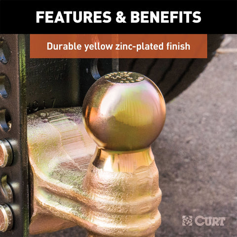CURT Adjustable Channel Mount with Dual Ball (2-1/2in. Shank; 20;000 lbs.; 6in. Drop)