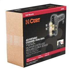CURT Adjustable Channel Mount with Dual Ball (2-1/2in. Shank; 20;000 lbs.; 6in. Drop)