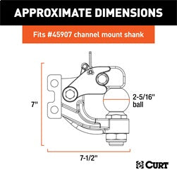 CURT Replacement Channel Mount Ball/Pintle Hitch (2-5/16in. Ball; 13;000 lbs.)