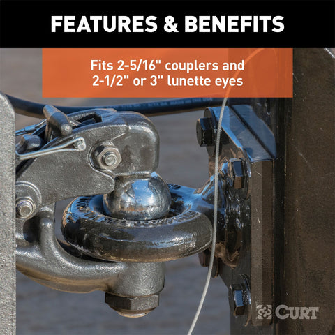 CURT Replacement Channel Mount Ball/Pintle Hitch (2-5/16in. Ball; 13;000 lbs.)