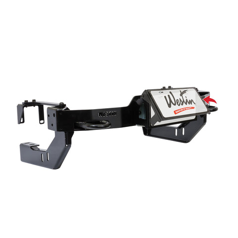 Westin Winch Mount License Plate Relocator; Black; Hardware Included;