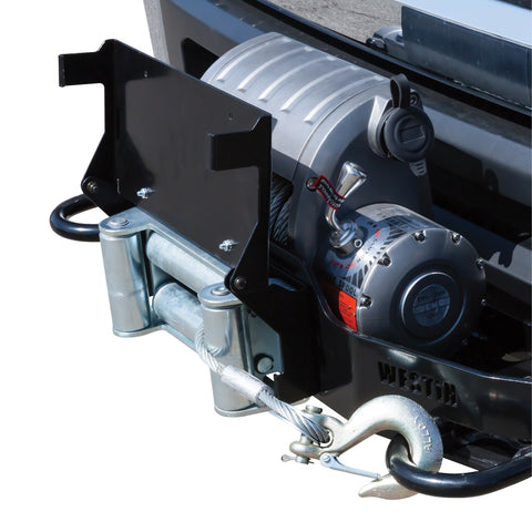 Westin Winch Mount License Plate Relocator; Black; Hardware Included;