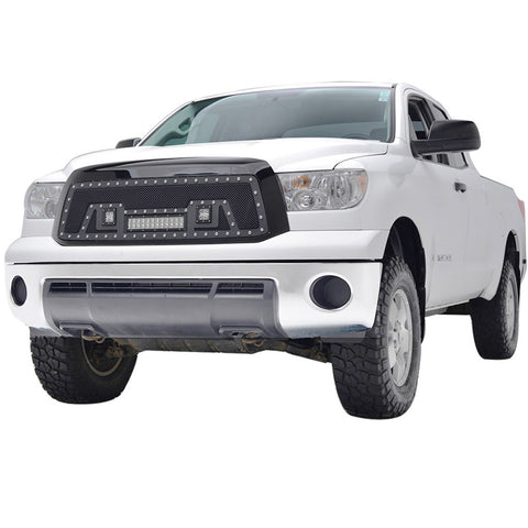 Paramount Automotive Evolution Mesh Grille; Stainless Steel; w/3 LED Lights; Black;