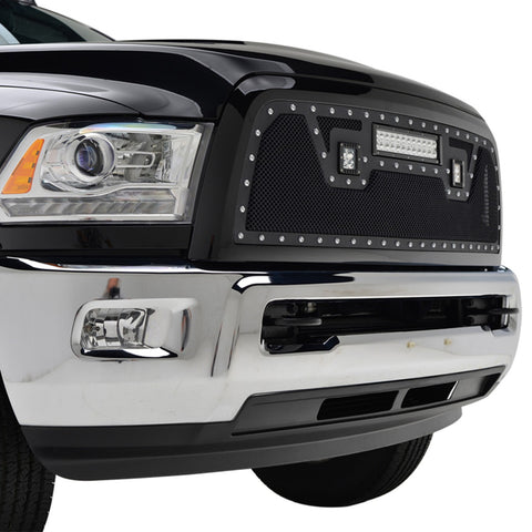 Paramount Automotive Evolution Packaged Grille; Stainless Steel; w/LED; Black;