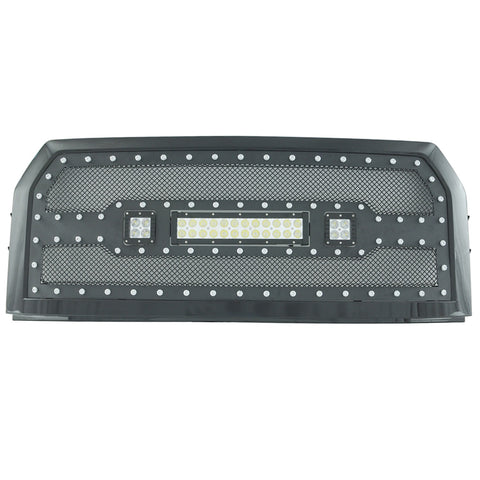 Paramount Automotive Evolution Cutout Grille; Stainless Steel; w/LED; Black;