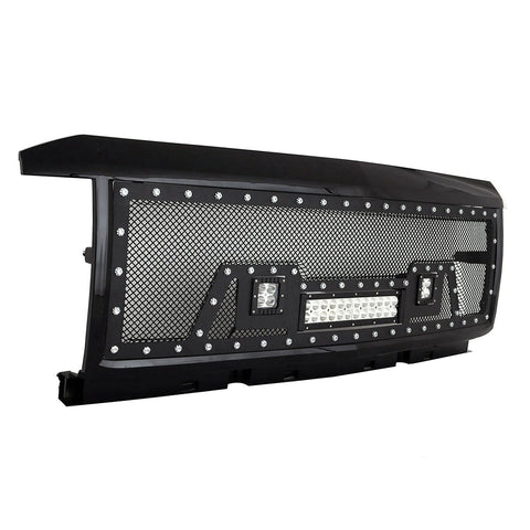 Paramount Automotive Evolution Packaged Grille; Wire Mesh; Stainless Steel; Black; w/LED;