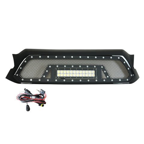 Paramount Automotive Evolution Packaged Grille; Wire Mesh; Stainless Steel; Black; w/LED;