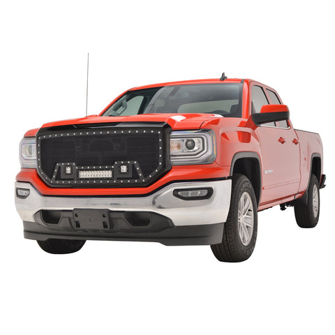 Paramount Automotive Evolution Packaged Grille; Wire Mesh; Stainless Steel; Black; w/LED;