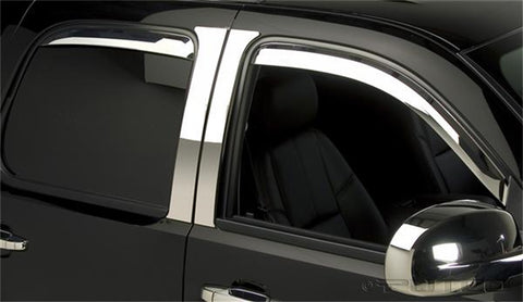 Putco Element Chrome Window Visor In Channel; 4 pc.;