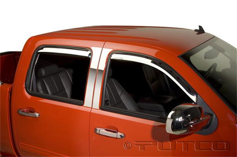 Putco Element Chrome Window Visor In Channel; 4 pc.;