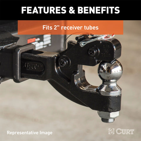 CURT Receiver-Mount Ball/Pintle Hitch (2in. Shank; 2-5/16in. Ball; 12;000 lbs.)
