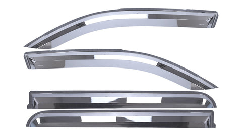 Putco Element Chrome Window Visor In Channel; 4 pc.;