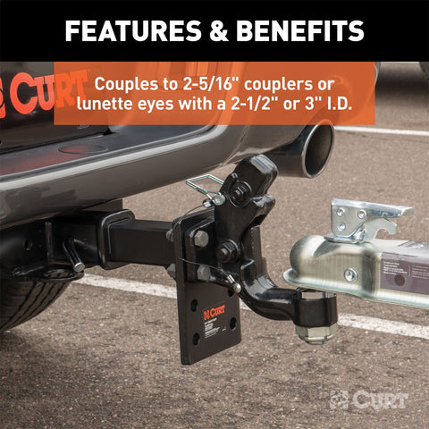 CURT Ball/Pintle Hitch (2-5/16in. Ball; 16;000 lbs. Ball Capacity)