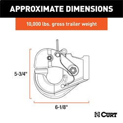 CURT Pintle Hook (10;000 lbs.; 2-1/2in. or 3in. Lunette Rings)