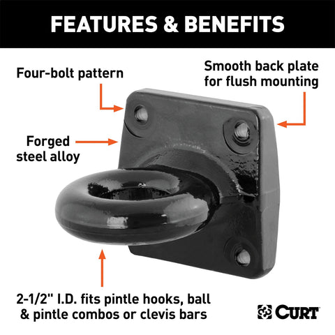 CURT Flush-Mount Lunette Ring (35;000 lbs.; 2-1/2in. I.D.)