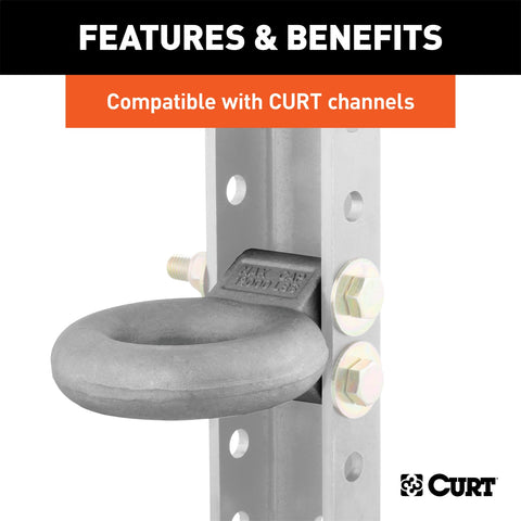 CURT Channel-Style Lunette Ring (12;000 lbs.; 3in. I.D.; Raw)