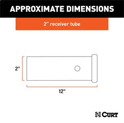 CURT CURT 49120 2-Inch x 12-Inch Weld-On Raw Steel Trailer Hitch Receiver Tube