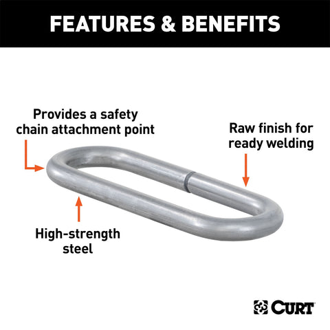 CURT CURT 49950 Weld-On Raw Steel Safety Chain Loop; 10;000 lbs
