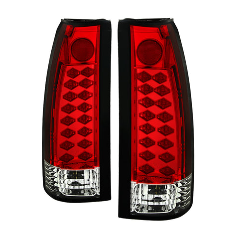 Spyder Auto LED Tail Lights; Uses Stock Bulbs; Pair; Red/Clear;
