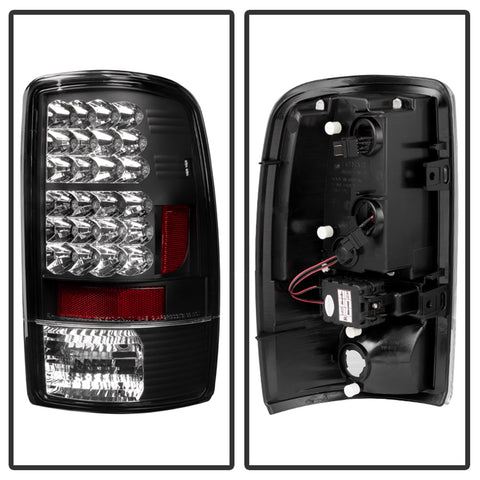 Spyder Auto LED Tail Lights; Uses Stock Bulbs; Pair; Black;