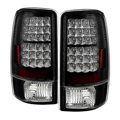 Spyder Auto LED Tail Lights; Uses Stock Bulbs; Pair; Black;