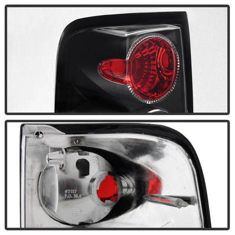 Spyder Auto Euro Style Tail Lights; Uses Stock Bulbs; Pair; Black;