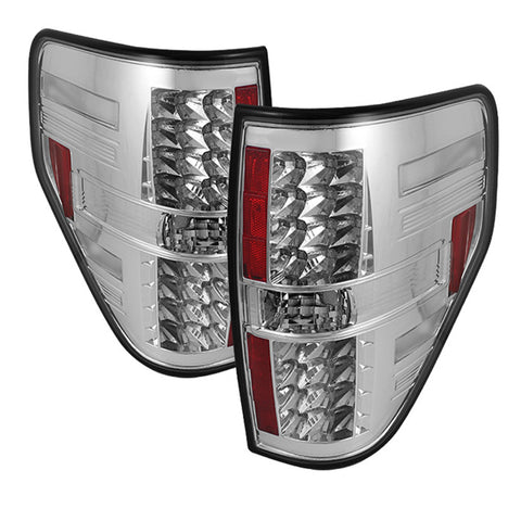 Spyder Auto LED Tail Lights; Uses Stock Bulbs; Pair; Chrome;
