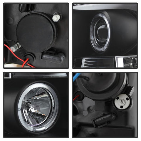 Spyder Auto Halo LED Projector Headlights; Bulbs Included; Pair; Black;