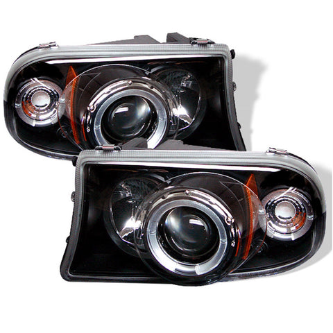 Spyder Auto Halo Projector Headlights; 1 pc.; Bulbs Included; Pair; Black;