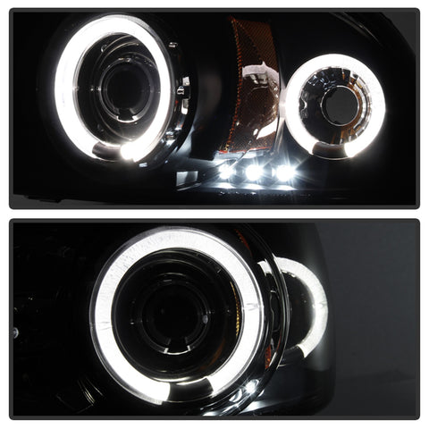 Spyder Auto Halo Projector Headlights; 1 pc.; Bulbs Included; Pair; Black;