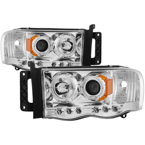 Spyder Auto Halo LED Projector Headlights; Bulbs Included; Pair; Chrome;