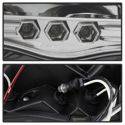 Spyder Auto Halo LED Projector Headlights; Bulbs Included; Pair; Chrome;