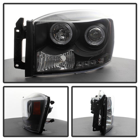 Spyder Auto Halo LED Projector Headlights; Bulbs Included; Pair; Black;