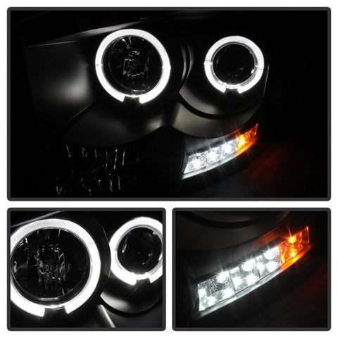 Spyder Auto Halo LED Projector Headlights; Bulbs Included; Pair; Black;