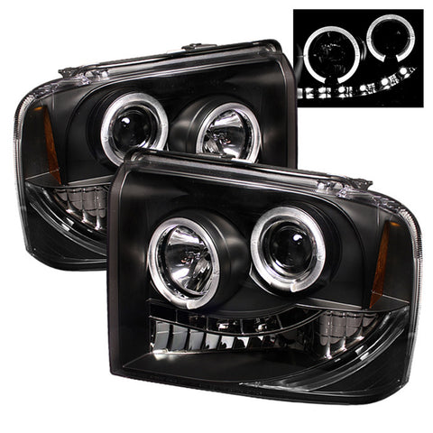 Spyder Auto Halo LED Projector Headlights; Bulbs Included; Pair; Black;