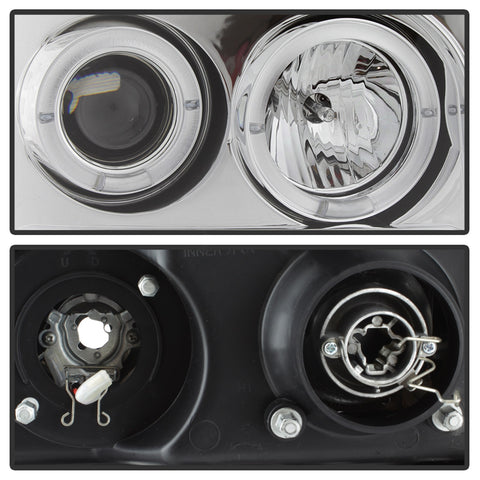 Spyder Auto Halo Projector Headlights; Bulbs Included; Pair; Chrome;