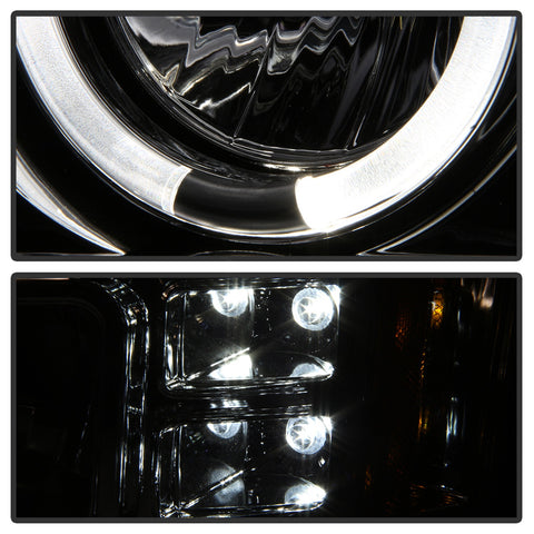 Spyder Auto Halo Projector Headlights; Bulbs Included; Pair; Chrome;