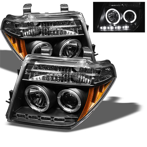 Spyder Auto Halo LED Projector Headlights; Uses Stock Bulbs; Pair; Black;