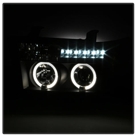 Spyder Auto Halo Projector Headlights; Uses Stock Bulbs; Pair; Black; w/o Headlight Washer;