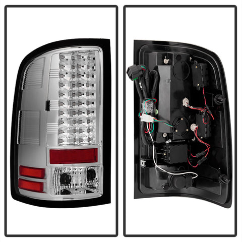Spyder Auto LED Tail Lights; Uses Stock Bulbs; Pair; Chrome;