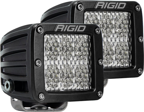Rigid Industries RIGID D-Series PRO LED Light; Flood Diffused; Surface Mount; Black Housing; Pair