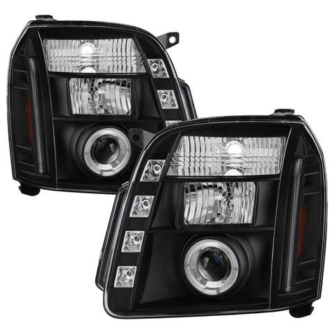 Spyder Auto Halo Projector Headlights; Bulbs Included; Pair; Black;