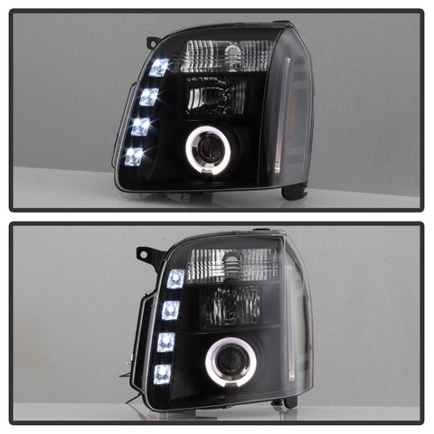 Spyder Auto Halo Projector Headlights; Bulbs Included; Pair; Black;