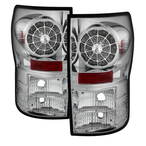 Spyder Auto LED Tail Lights; Uses Stock Bulbs; Pair; Chrome;