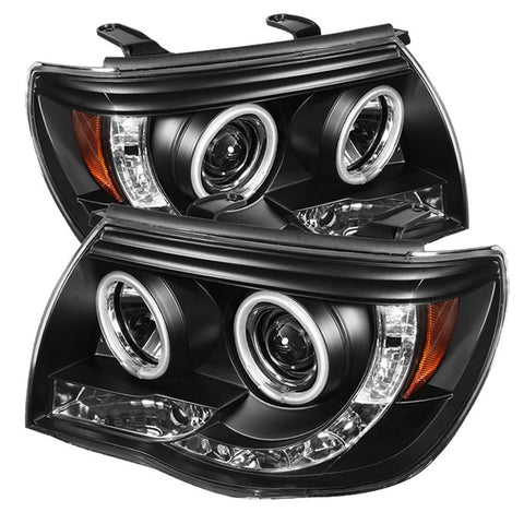 Spyder Auto CCFL LED Projector Headlights; Bulbs Included; Pair; Black;