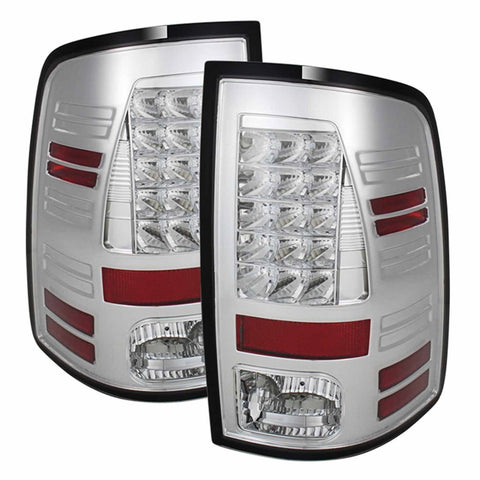 Spyder Auto LED Tail Lights; LED Model Only; Not Compatible w/Incandescent Model; Chrome;