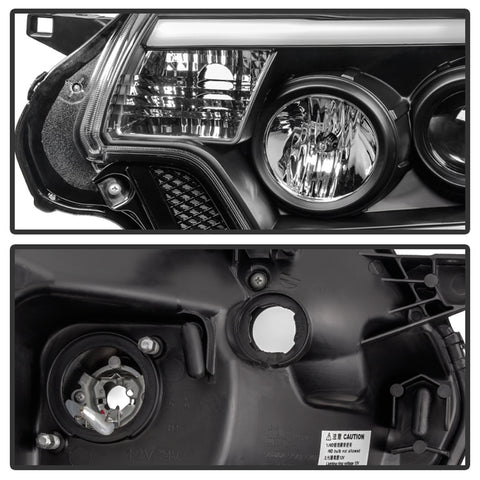 Spyder Auto DRL Projector Headlights; Light Bar DRL; Black;